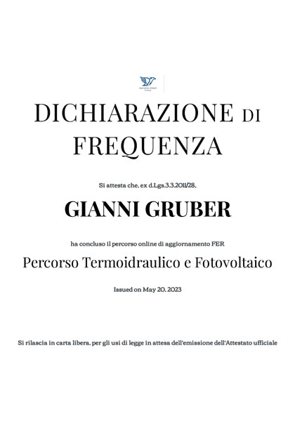 Gruber srl - Aggiornamento FER 2023 - Gianni Gruber